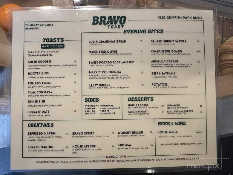Bravo Toast - Los Angeles, CA menu_pic