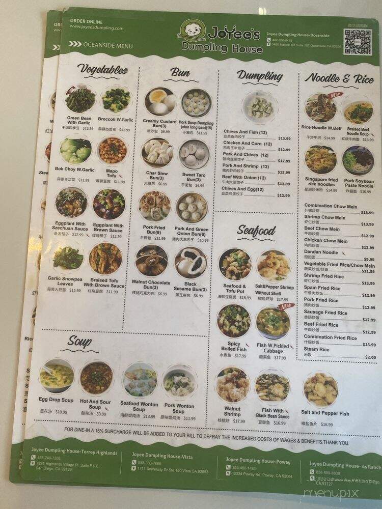Joyee's Dumpling House - Oceanside, CA menu_pic