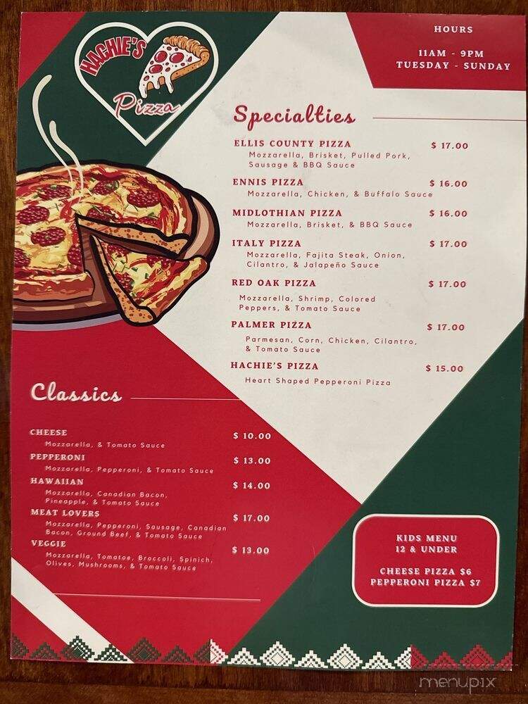 Hachie's Pizza - Waxahachie, TX menu_pic