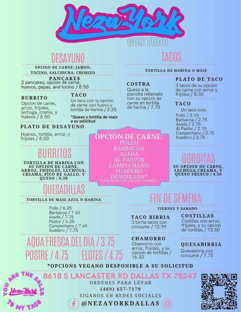 Neza York Con Todo - Dallas, TX menu_pic