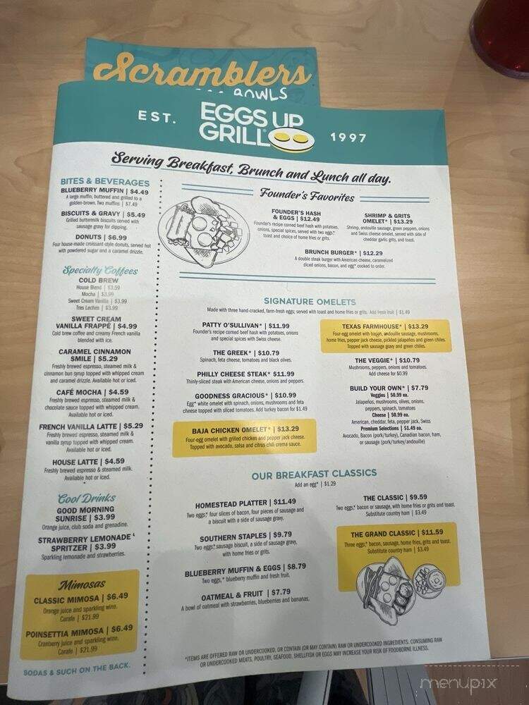 Eggs Up Grill - Dallas, TX menu_pic