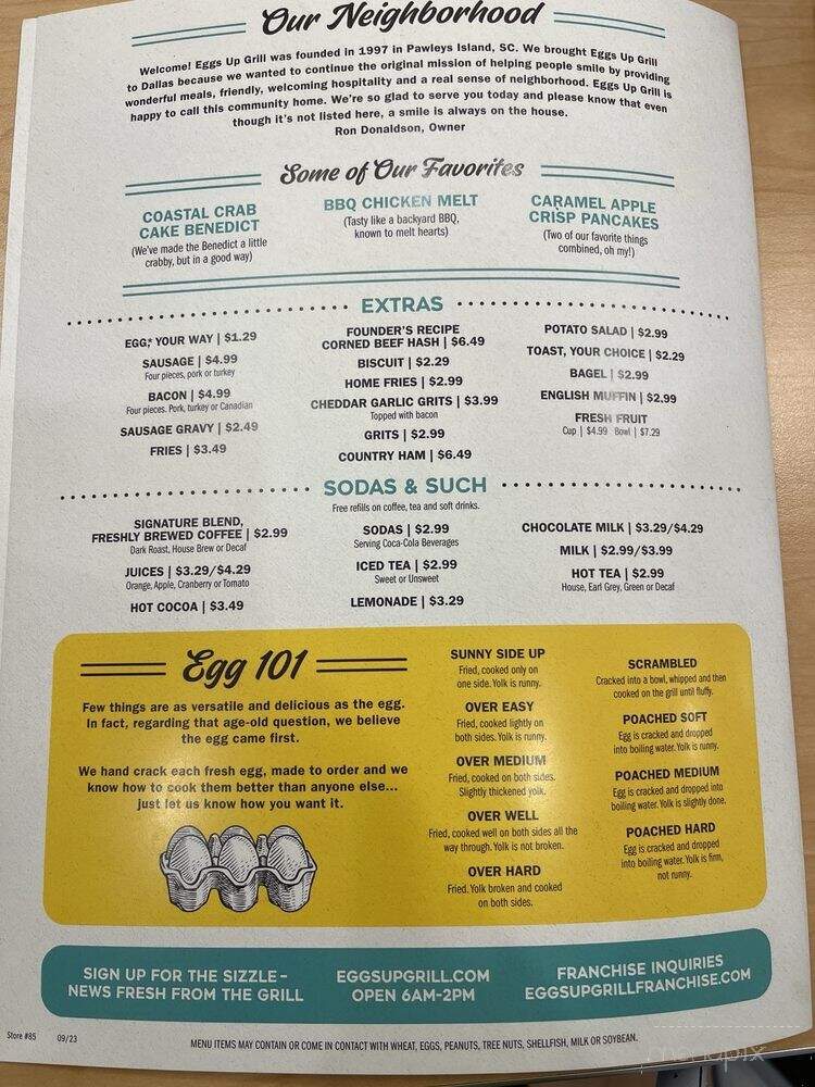Eggs Up Grill - Dallas, TX menu_pic