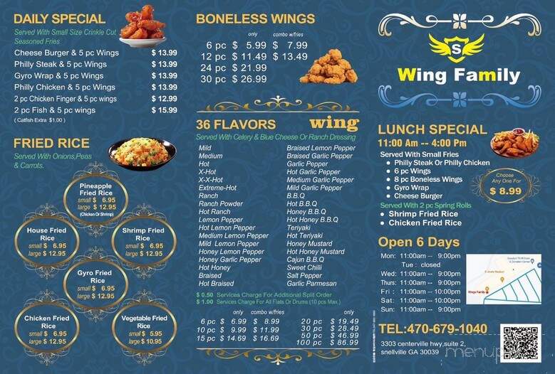 Wings Family - Snellville, GA menu_pic