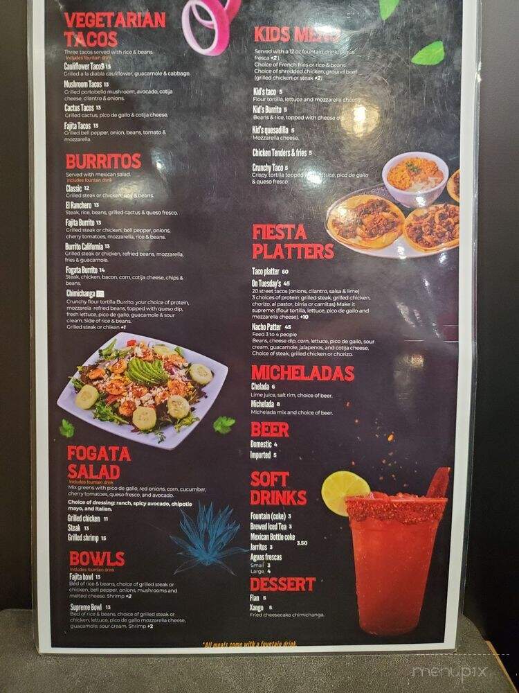 Fogata Street Tacos - Warner Robins, GA menu_pic