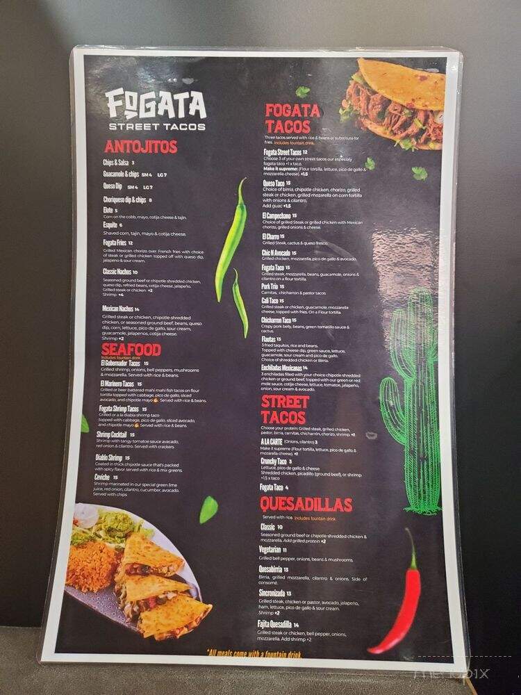 Fogata Street Tacos - Warner Robins, GA menu_pic