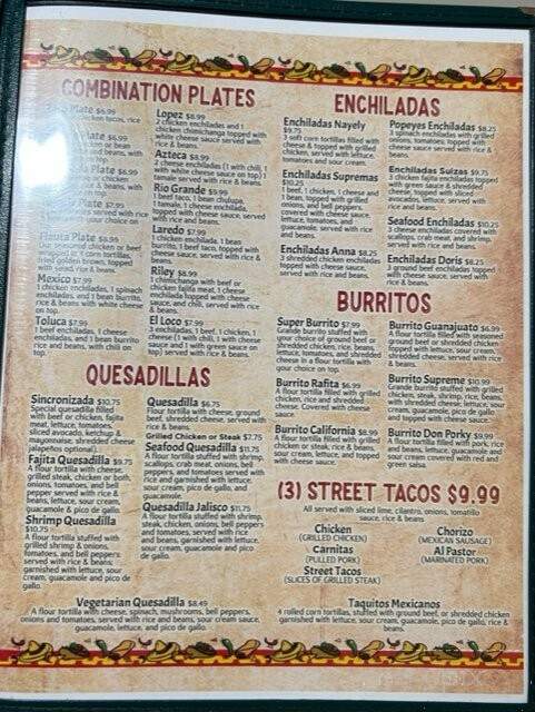 El California Mexican Grill - Waldron, AR menu_pic