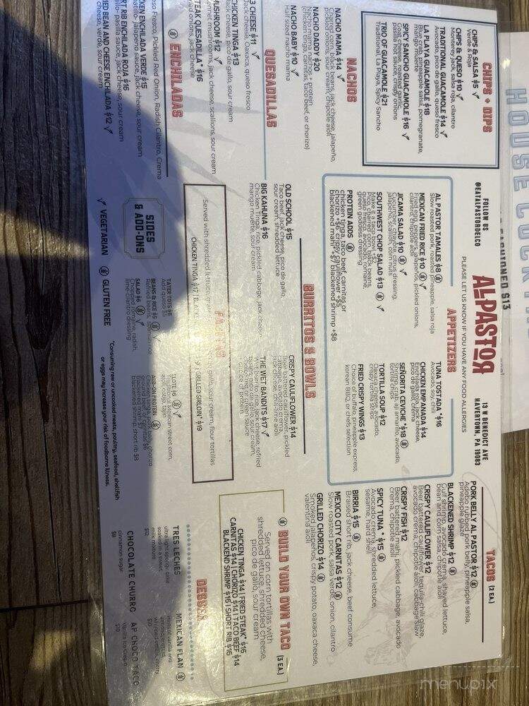 Al Pastor - Havertown, PA menu_pic