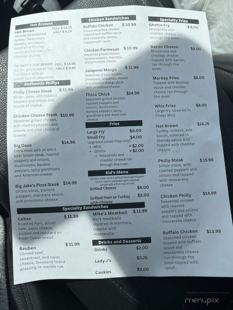 World Famous Gorilla Bob's - Louisville, KY menu_pic