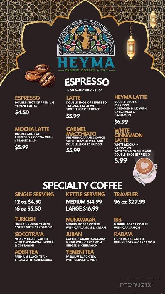 Heyma Yemeni Coffee - Berkeley, CA menu_pic
