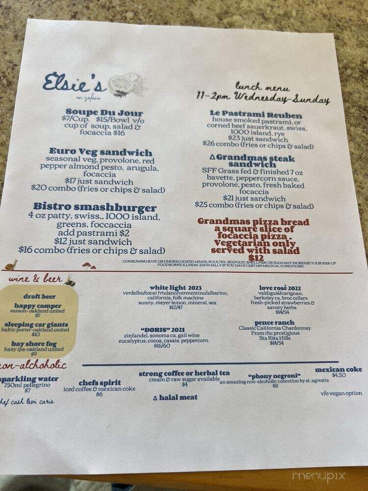 Elsie's on Solano - Berkeley, CA menu_pic