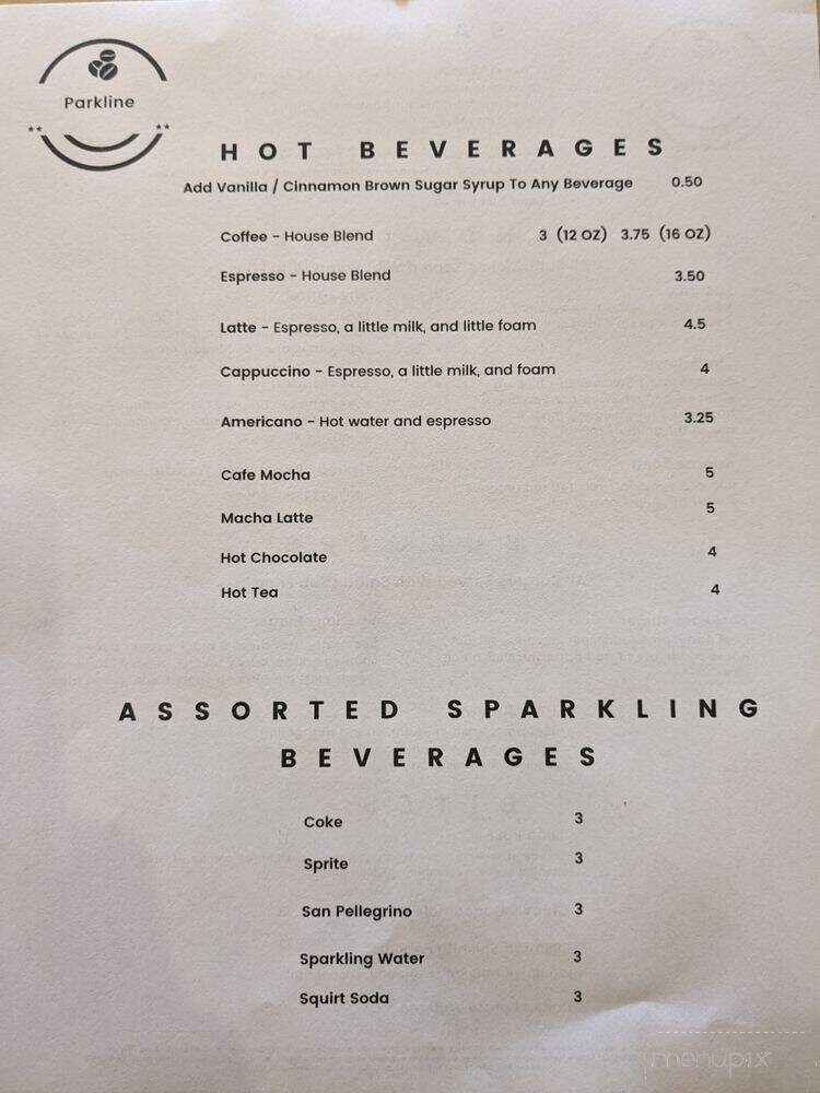Parkline - Oakland, CA menu_pic