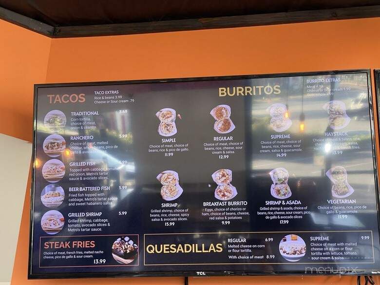 Metro Taquero - San Leandro, CA menu_pic