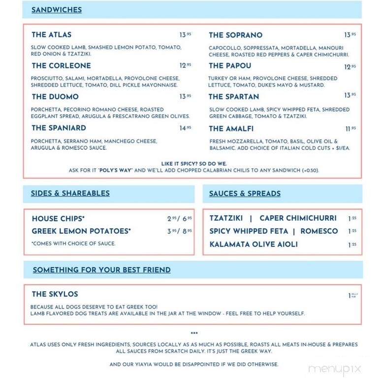 Atlas Sandwich - Austin, TX menu_pic