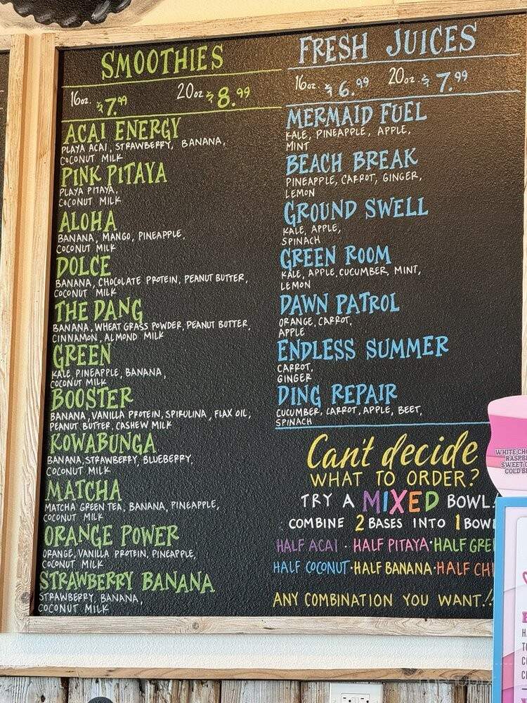 Playa Bowls - Austin, TX menu_pic