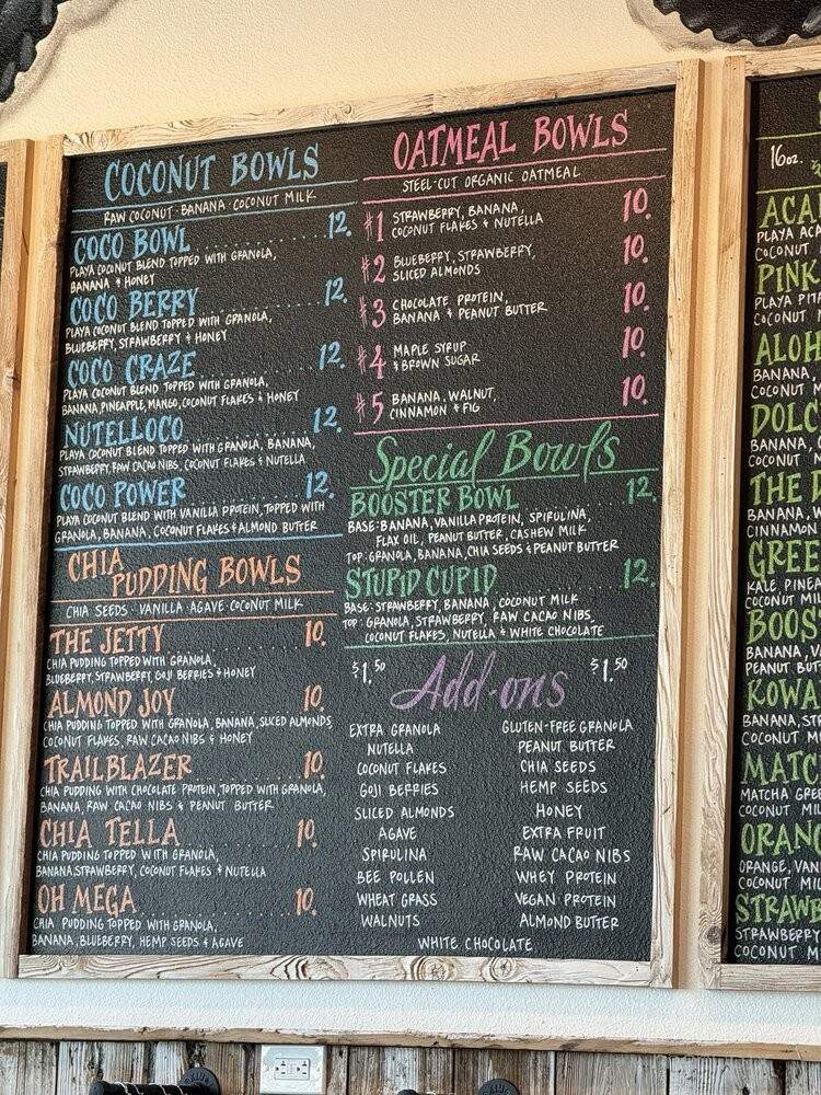 Playa Bowls - Austin, TX menu_pic