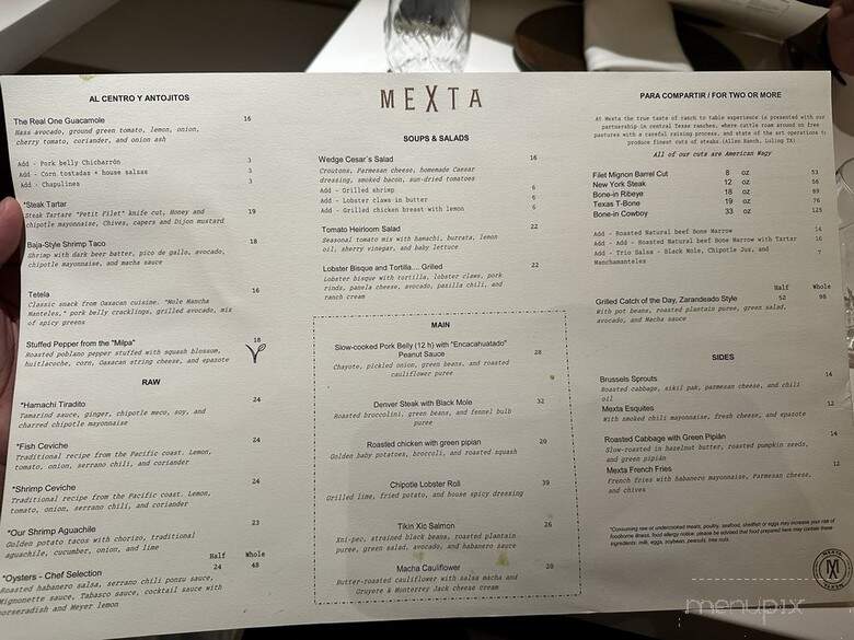 Mexta - Austin, TX menu_pic