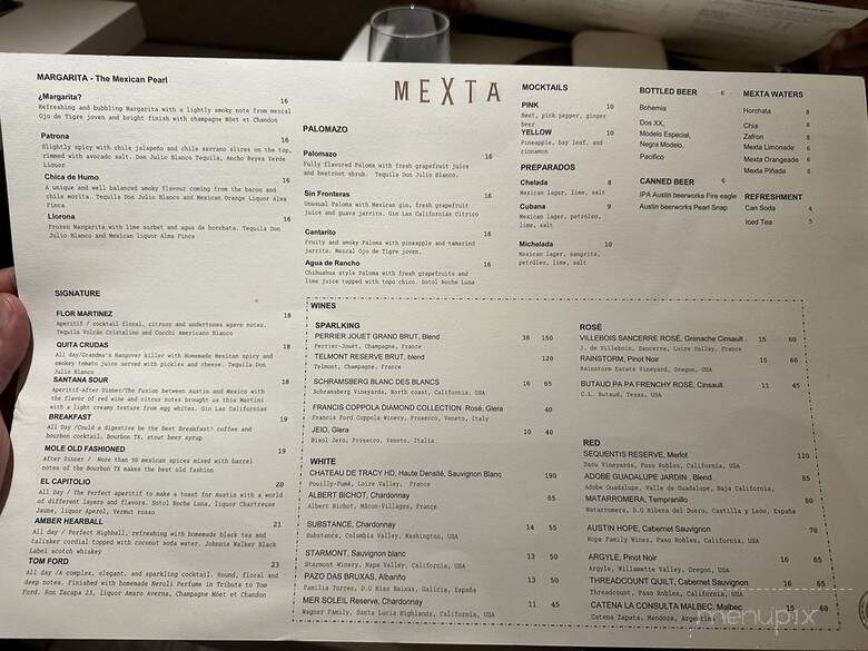 Mexta - Austin, TX menu_pic