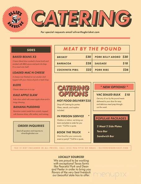Ollie's Barbecue - Georgetown, TX menu_pic