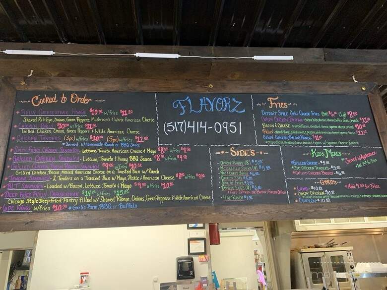 Flavorz - Jackson, MI menu_pic
