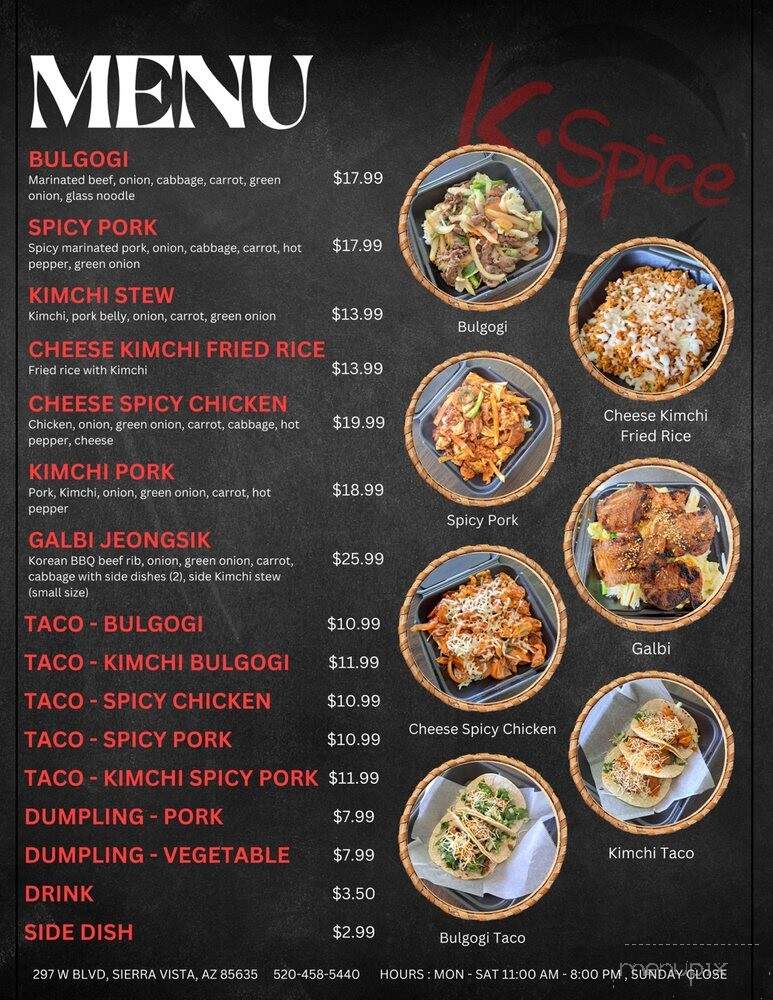 K Spice - Sierra Vista, AZ menu_pic