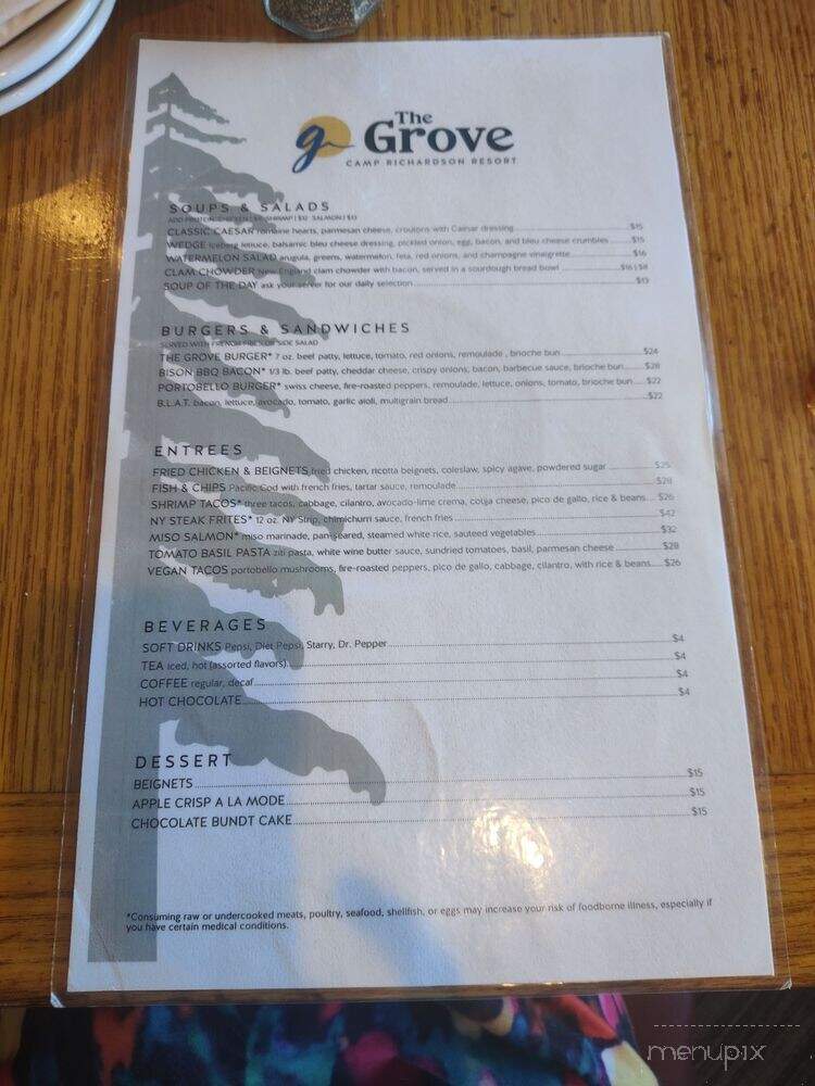 The Grove - South Lake Tahoe, CA menu_pic