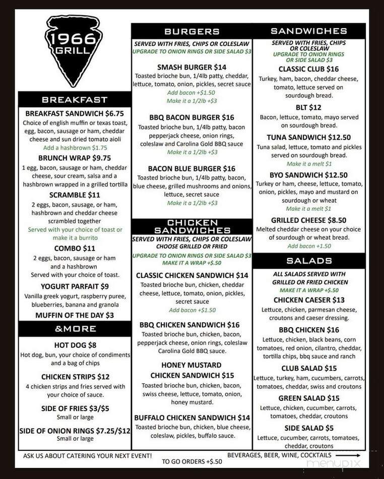 1966 Bar & Grill - McKenzie Bridge, OR menu_pic