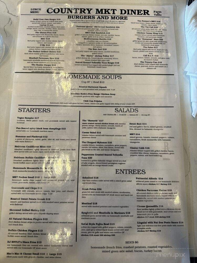 Country MKT Diner - Closter, NJ menu_pic