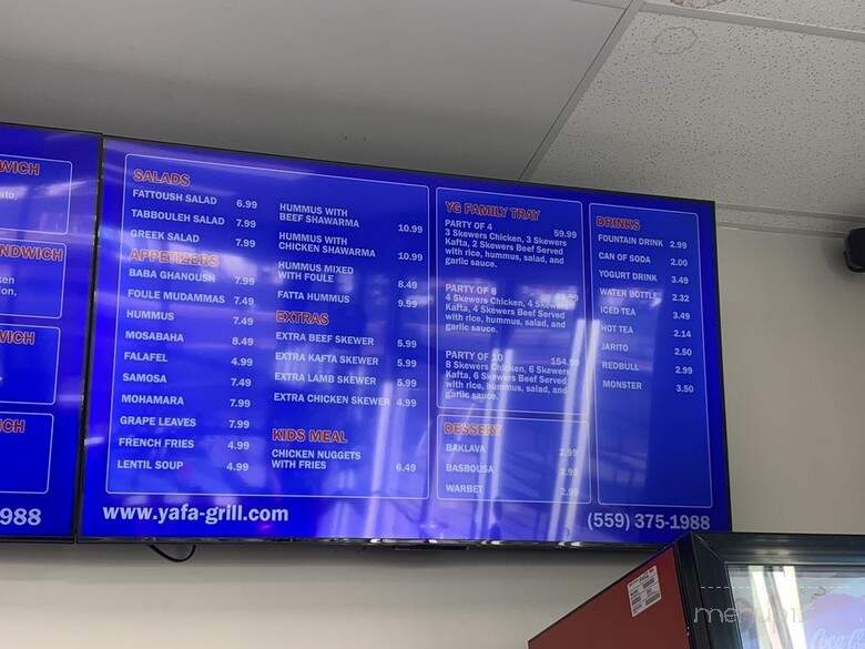 Yafa Grill - Fresno, CA menu_pic