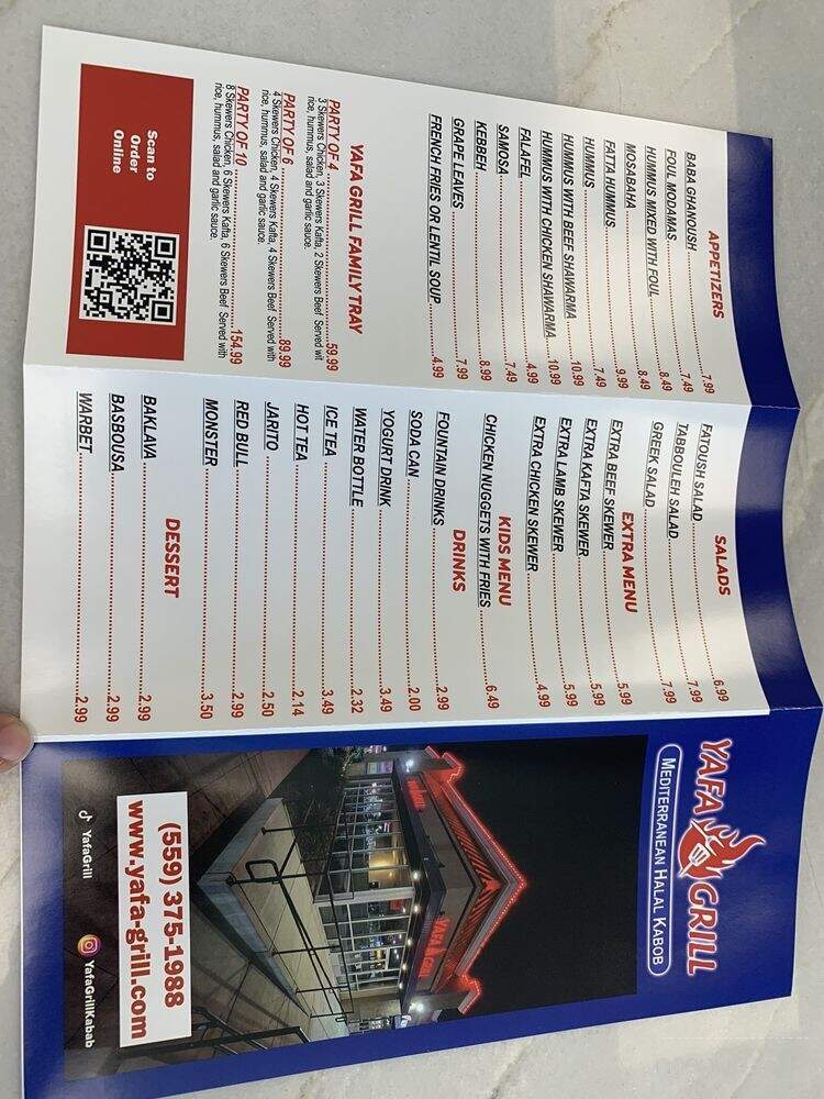 Yafa Grill - Fresno, CA menu_pic