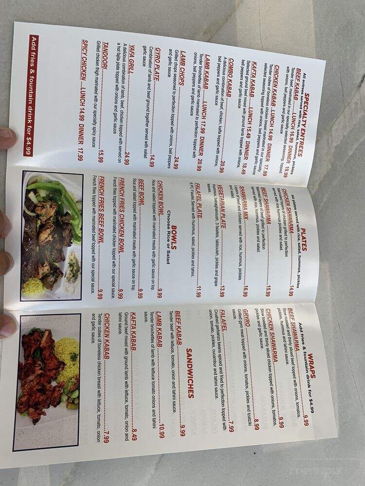 Yafa Grill - Fresno, CA menu_pic