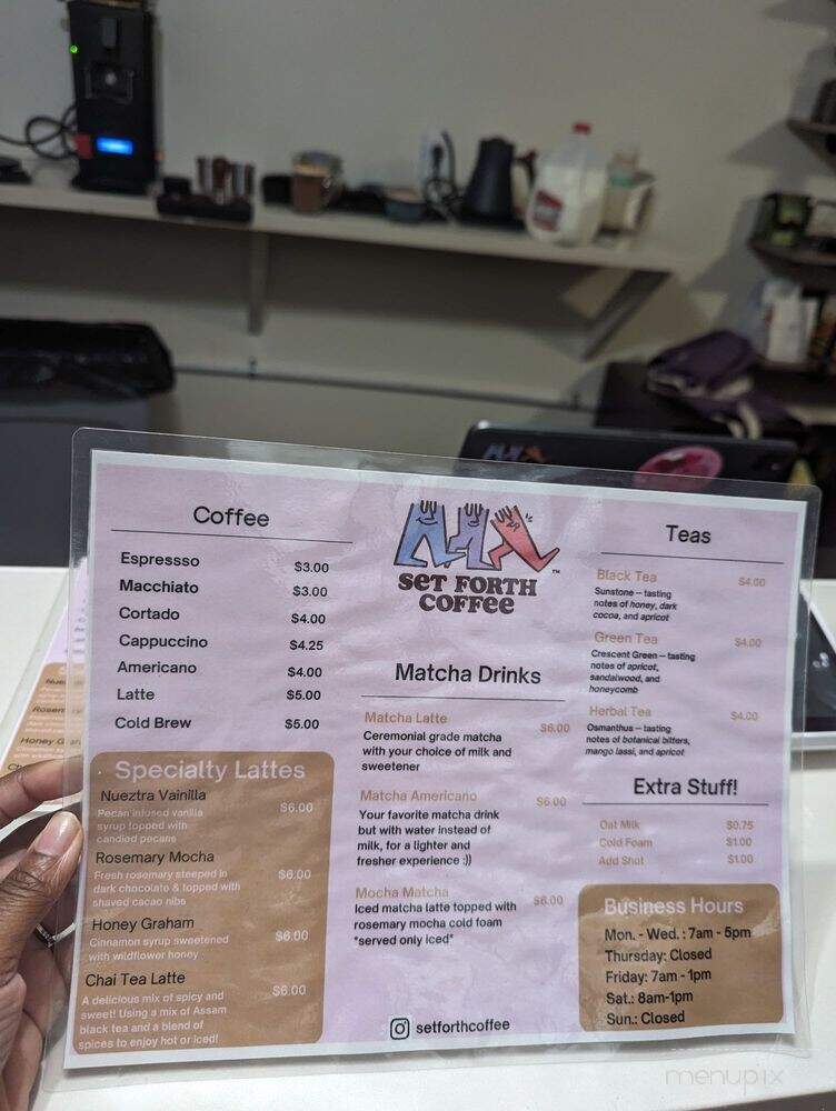 Set Forth Coffee - Long Beach, CA menu_pic