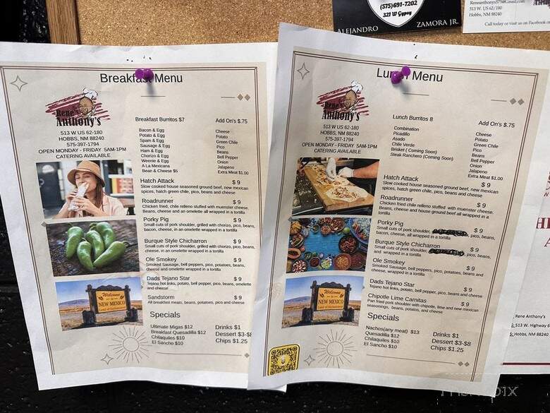 Rene Anthonys - Hobbs, NM menu_pic