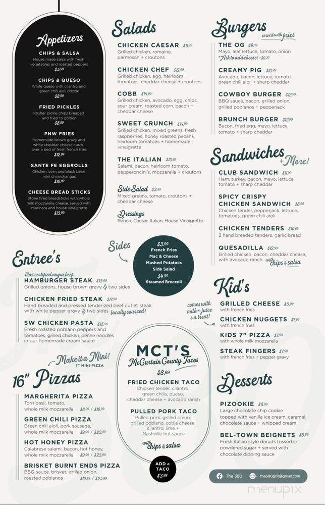 The 580 - Idabel, OK menu_pic