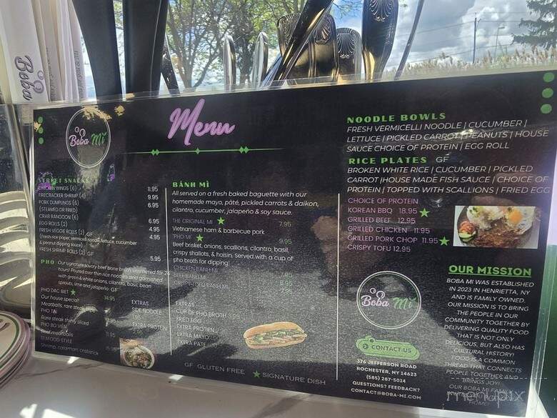 Boba Mi - Rochester, NY menu_pic