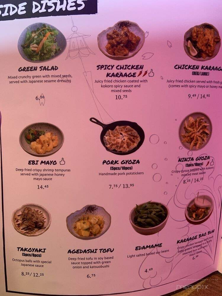 Kokoro Tokyo Mazesoba - Richmond, BC menu_pic