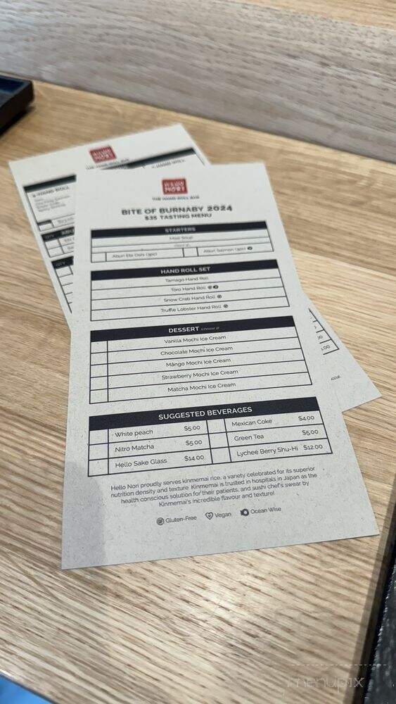 Hello Nori - Burnaby, BC menu_pic