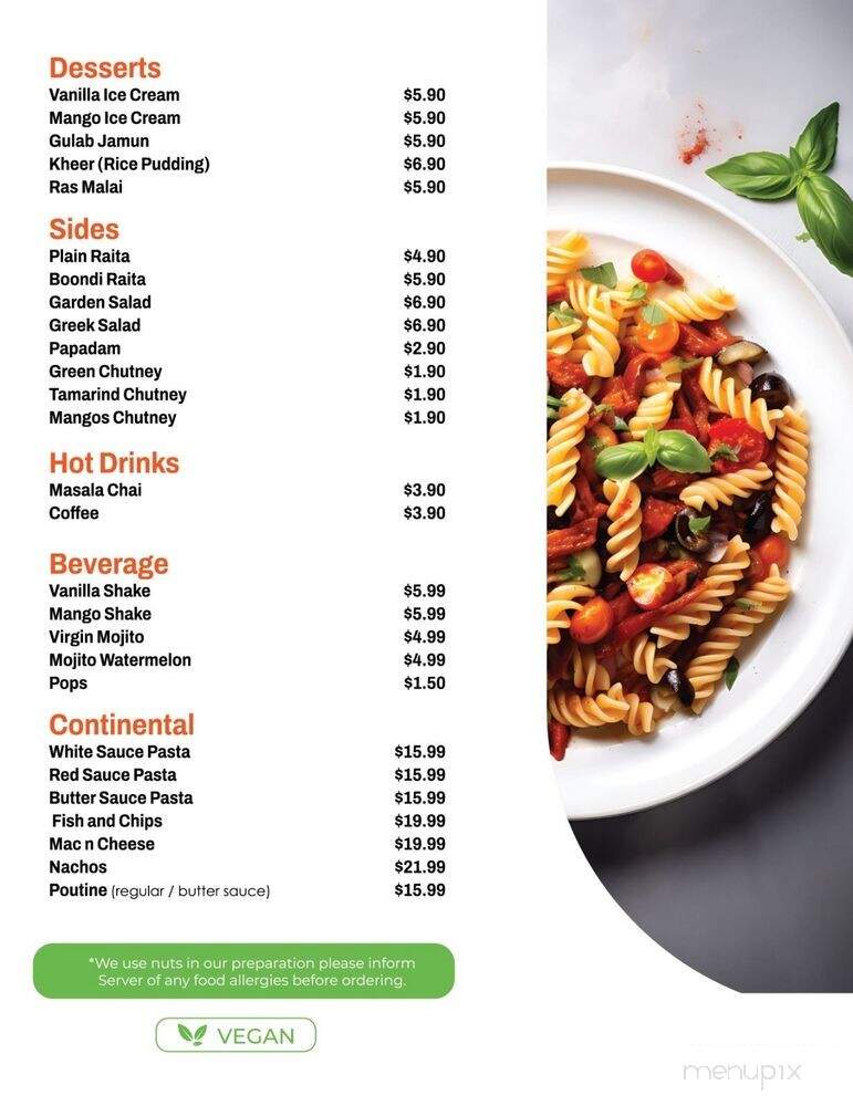 House Of India - Vancouver, BC menu_pic