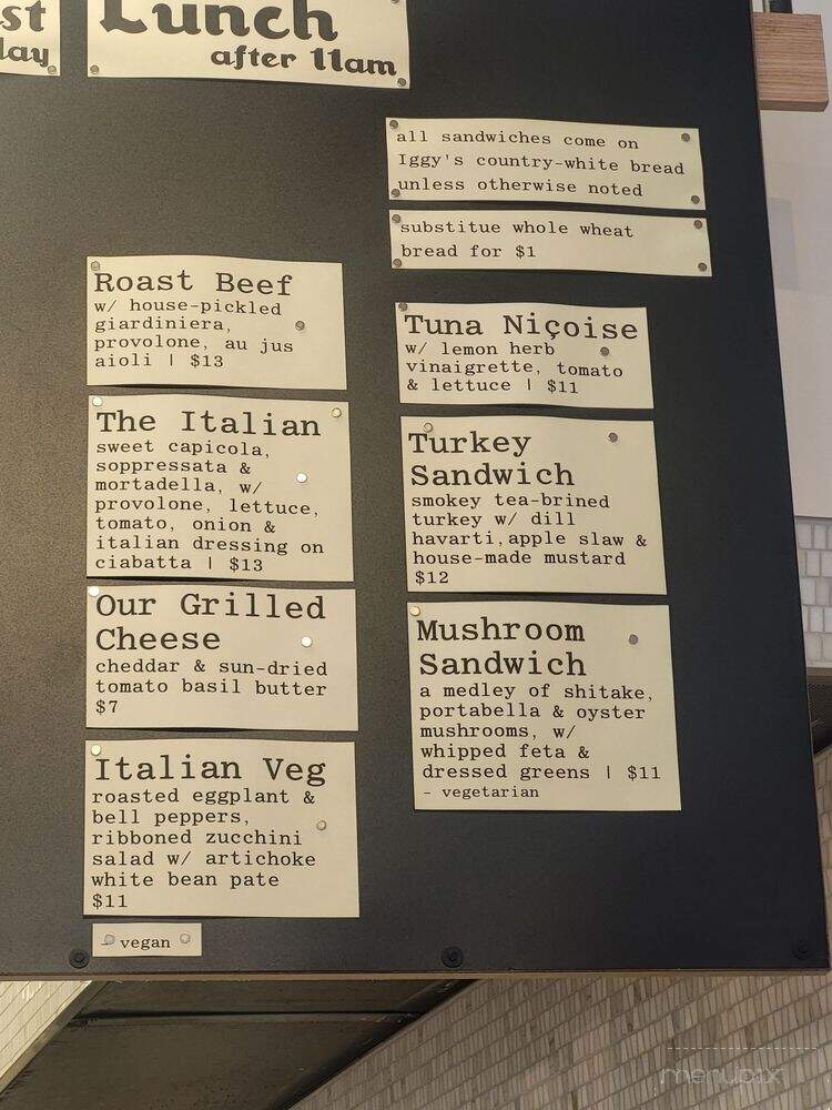 Butternut Bakehouse - Belmont, MA menu_pic