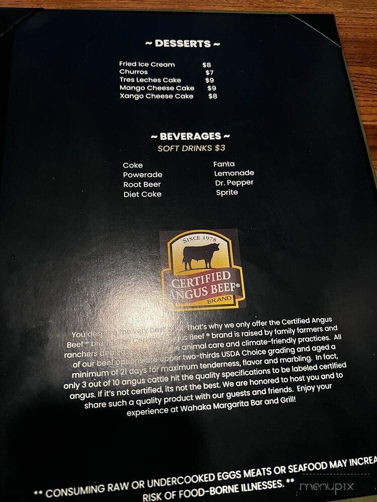 Wahaka Margarita Bar & Grill - O Fallon, IL menu_pic