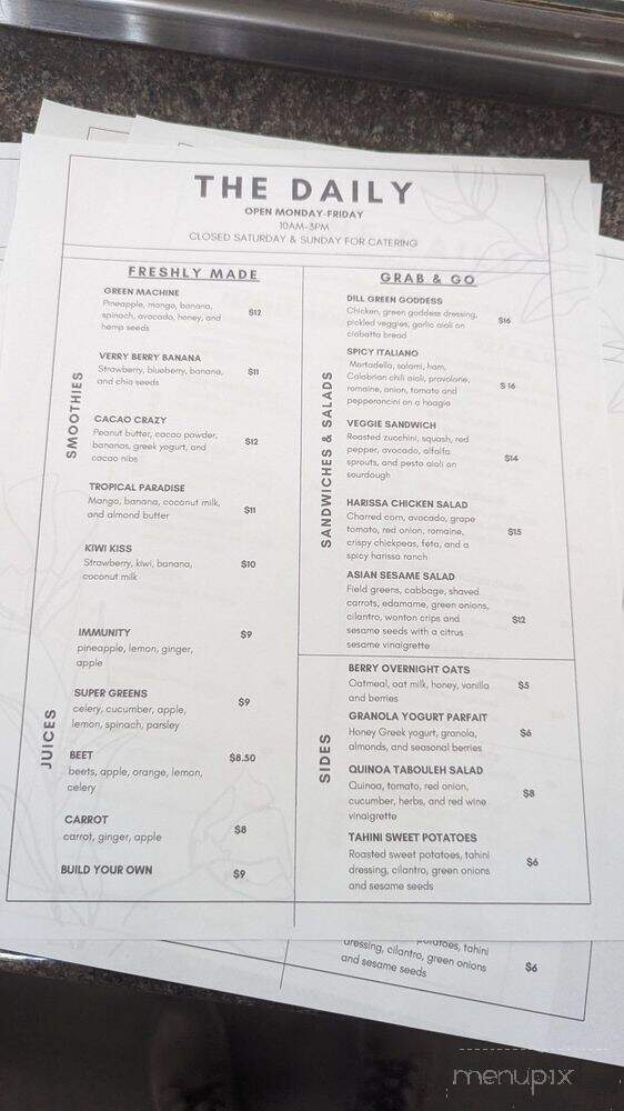 The Daily - South Pasadena, CA menu_pic