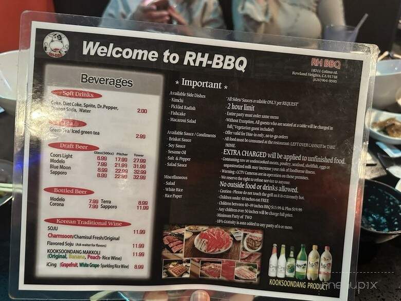 RH BBQ - Rowland Heights, CA menu_pic