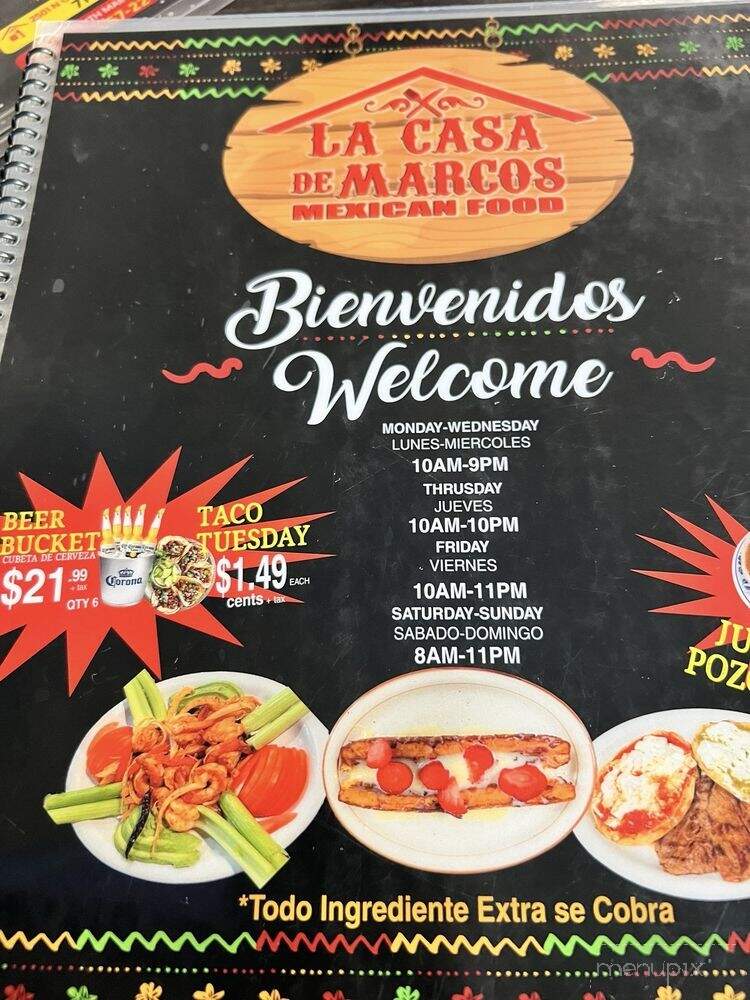 La Casa De Marcos - Orange, CA menu_pic