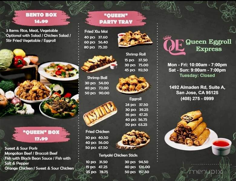 Queen Eggroll Express - San Jose, CA menu_pic