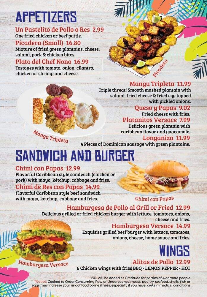 Versace - Lawrenceville, GA menu_pic