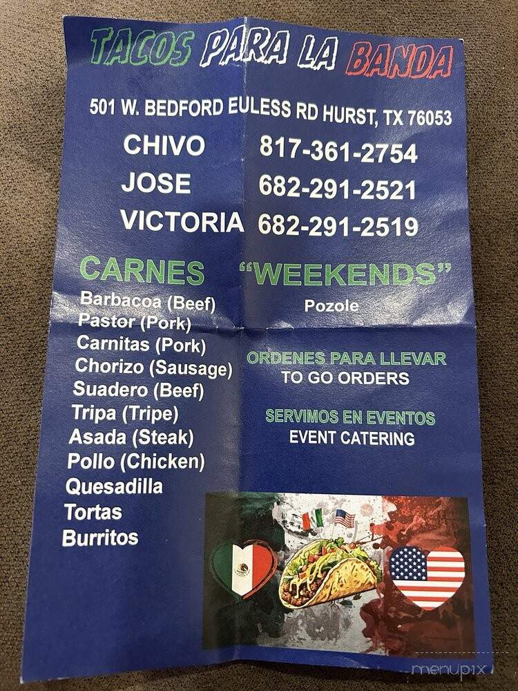 Tacos Para la Banda - Hurst, TX menu_pic