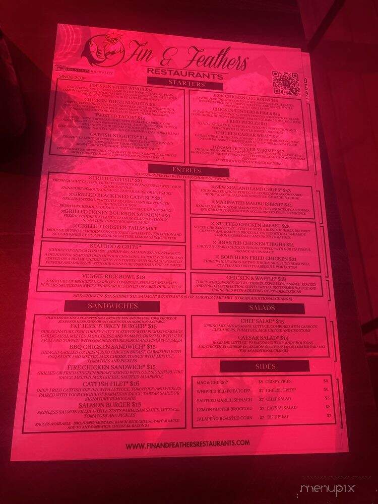 FIn & Feathers Restaurants - Las Vegas, NV menu_pic