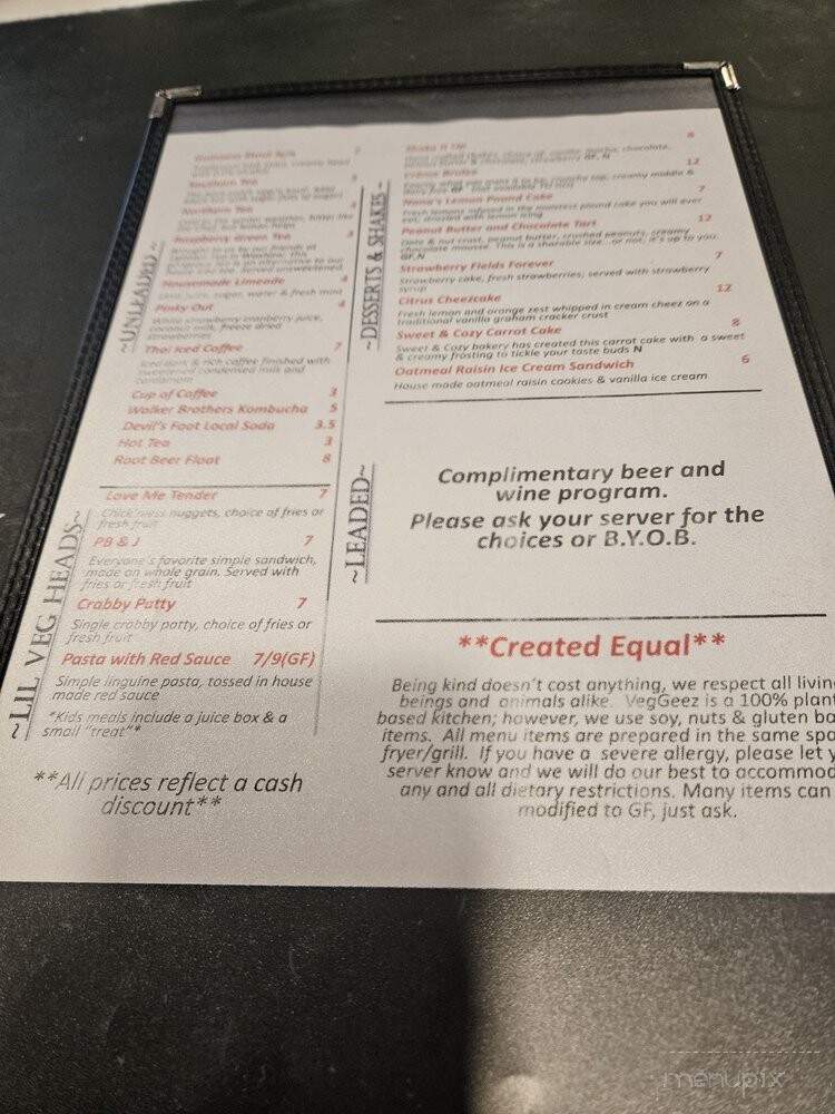Veggeez Plant Based Eatery - Waxhaw, NC menu_pic