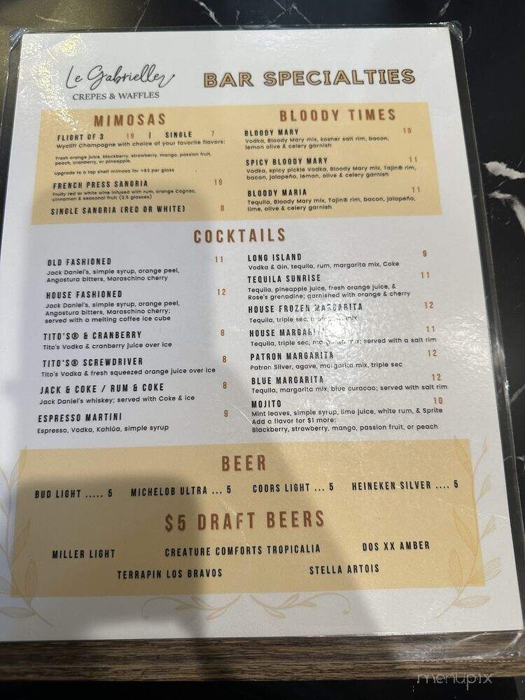 Le Gabrielle Crepes & Waffles - Monroe, GA menu_pic