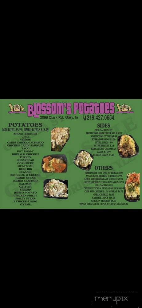 Blossom Potatoes - Gary, IN menu_pic