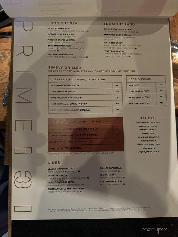 Prime 131 - Houston, TX menu_pic